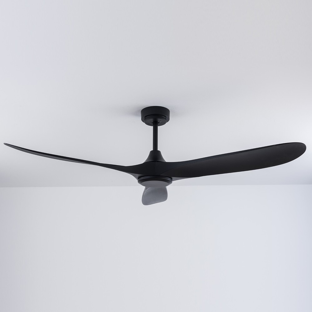 3 Speed 52" Flush Mount Solid Wood Ceiling Fan with Light Quiet DC Motor 3 CCT