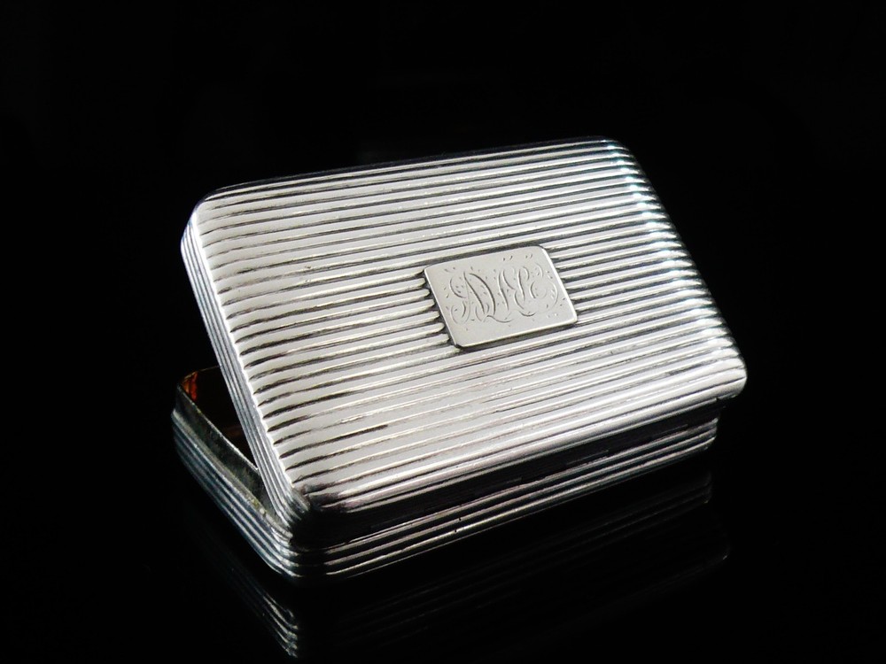 Antique Sterling Silver Snuff Box, Thomas Willmore, Hallmarked Birmingham 1801