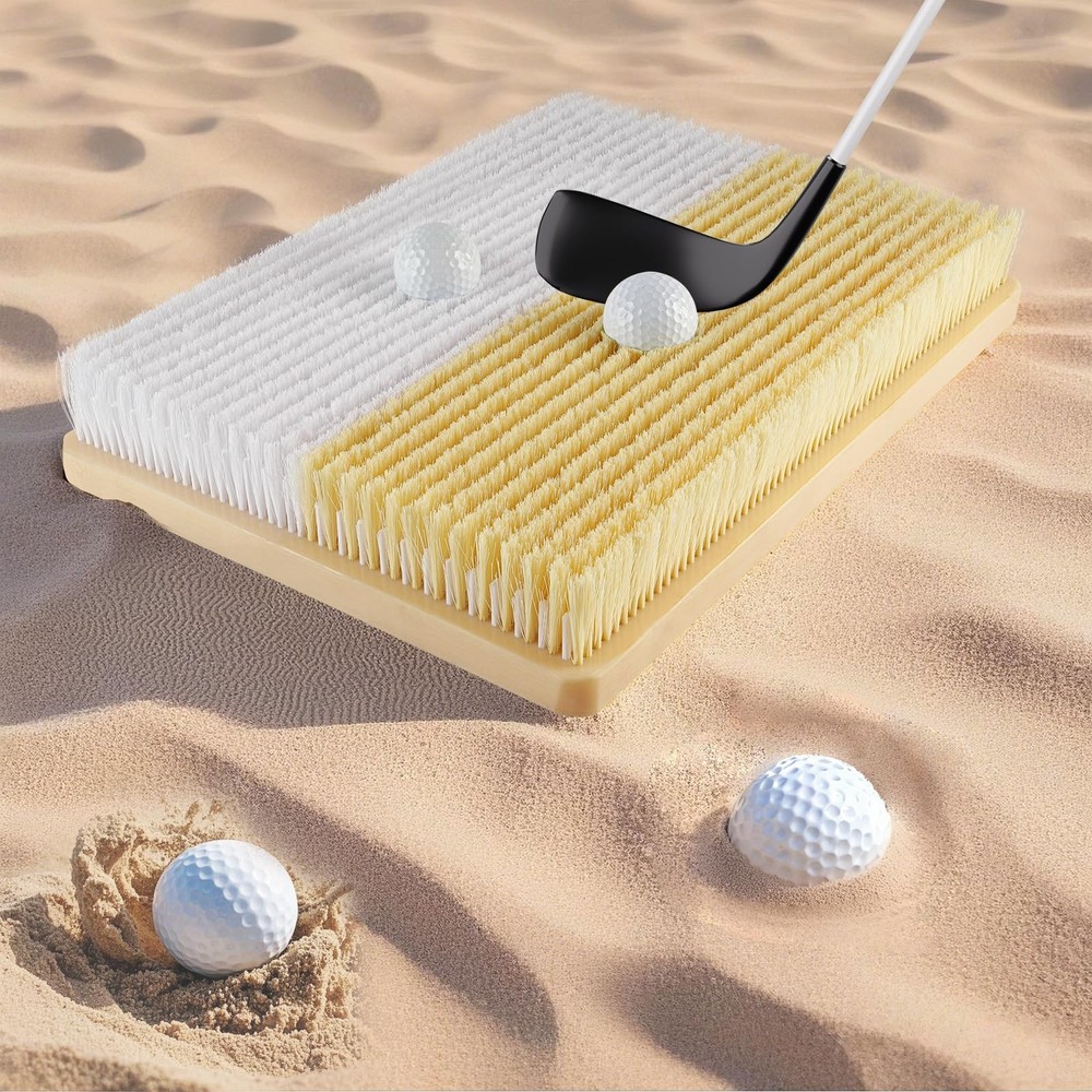 Golf Bunker Practice Mat – Dual Sand Trap Trainer with Shallow & Deep Pit Sim...