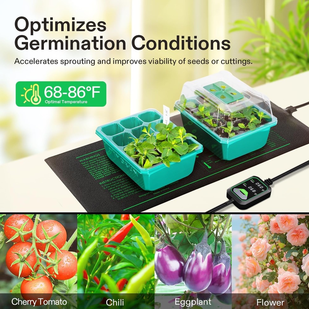 VIVOSUN 48"x20.75" Seedling Heat Mat with Built-in Temperature Controller