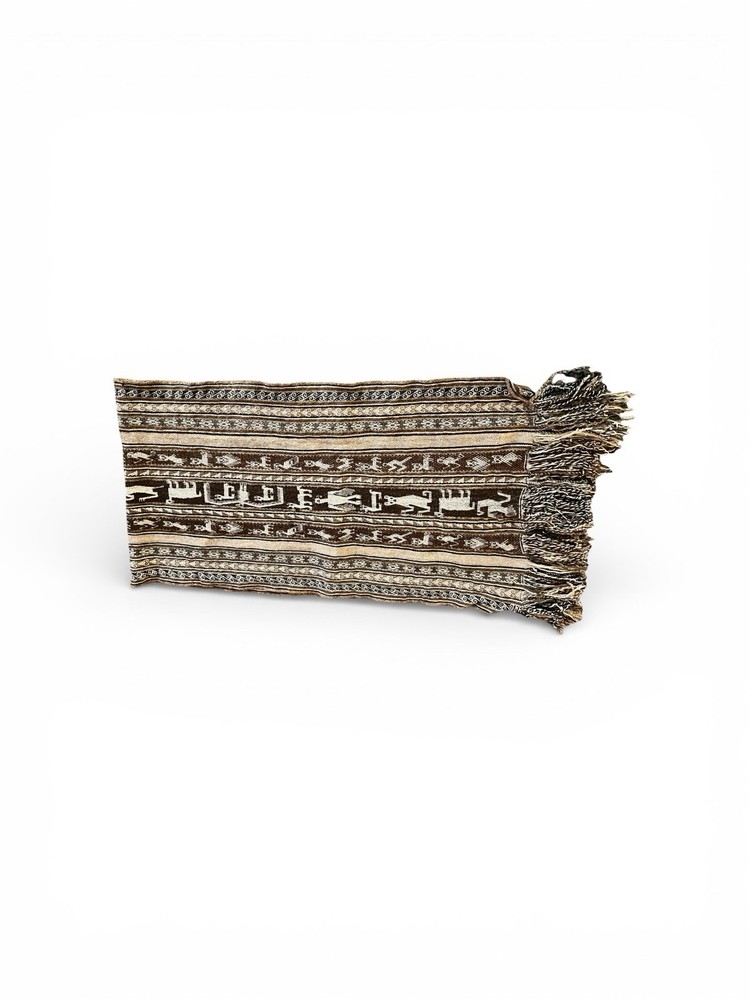 Vintage Handwoven Peruvian Frazada Table Runner Textile