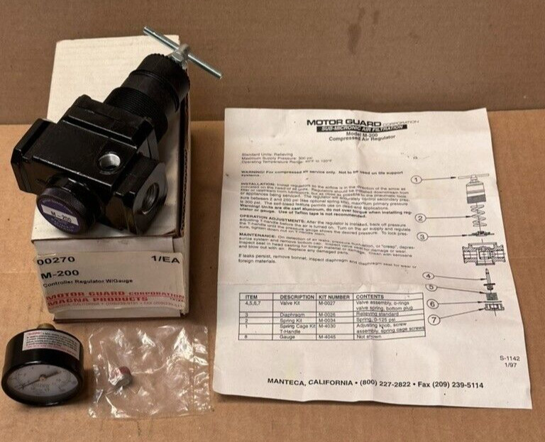 Motor Guard M-200 Controller Air Pressure Regulator 1/2 NPT