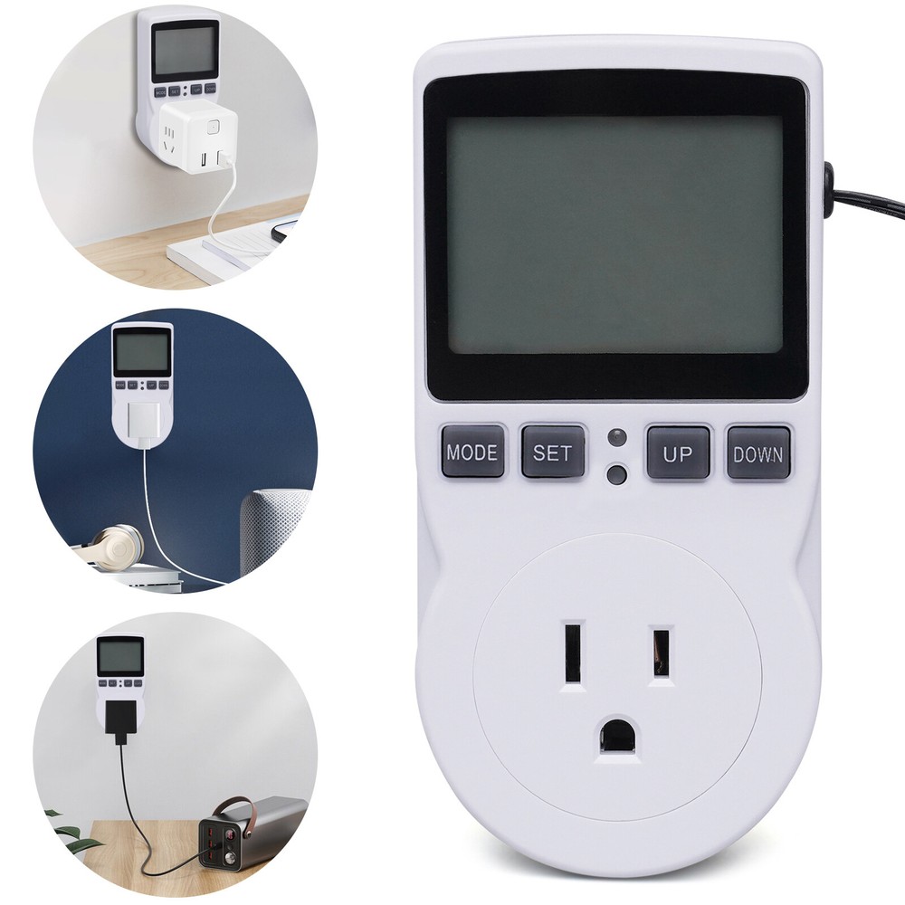 ABS Digital Thermostat Plug Outlet Temperature Controller Heater Cooler Switch