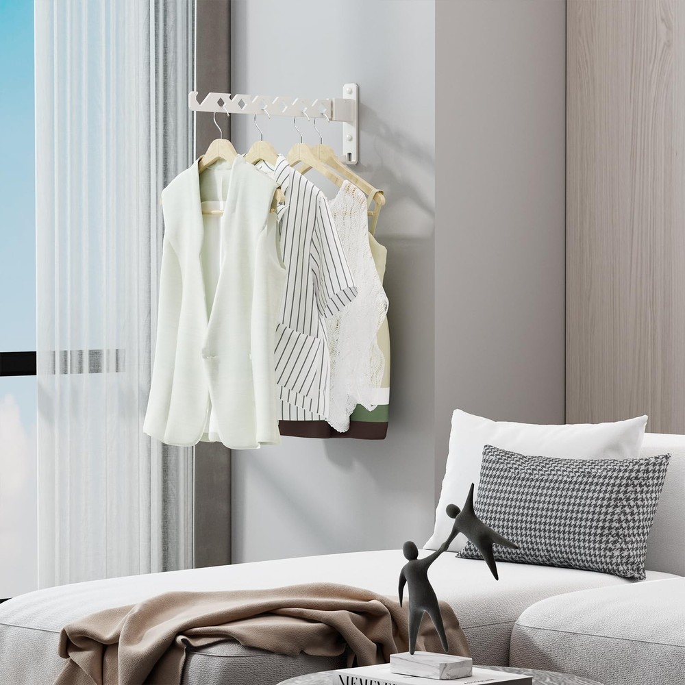 Wall Mounted Clothes Drying Rack, Wall Clothes Hanger Foldable, Laundry Hange