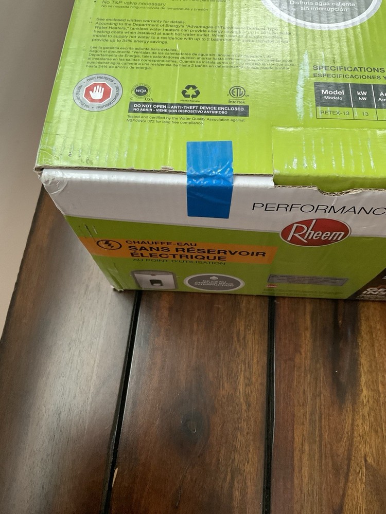 Rheem Performance RETEX-13 13kW 240-Volt Self-Modulating Electric Tankless Water