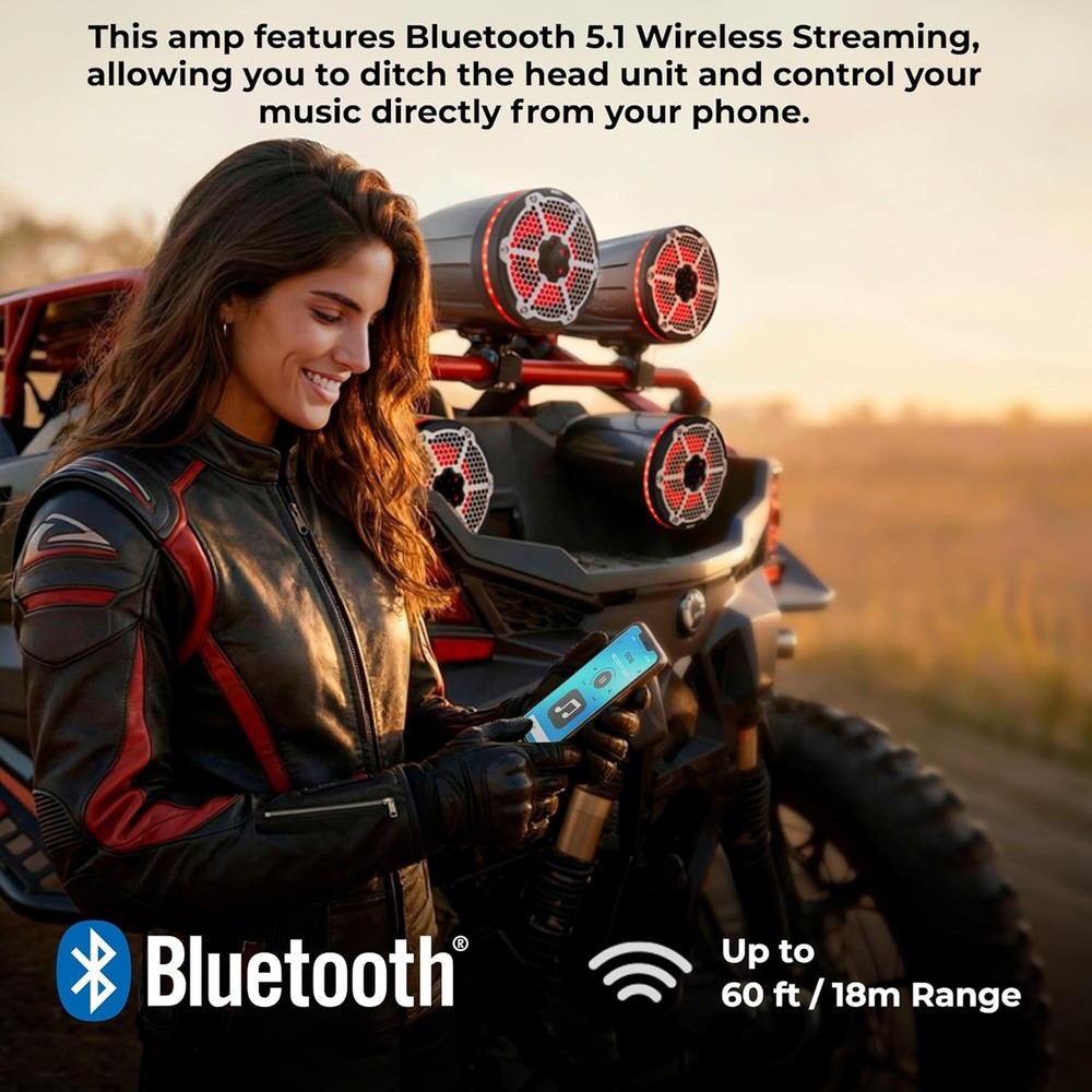 DS18 4-Channel Ultra Compact Full-Range Amplifier with Bluetooth Connectivity