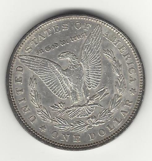 1896 TONED OBVERSE MORGAN SILVER DOLLAR
