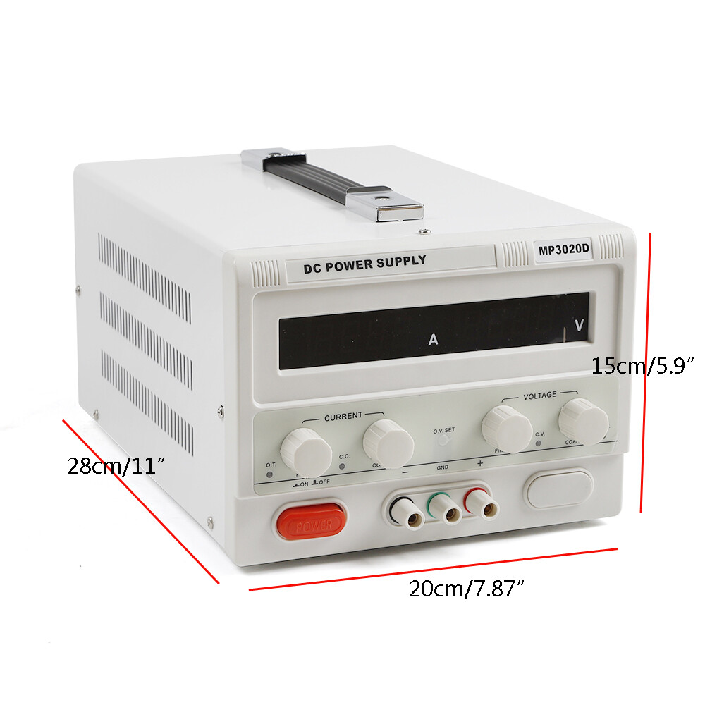 0-30V 0-20A DC Power Supply Variable Digital Lab Test Adjustable High Precision