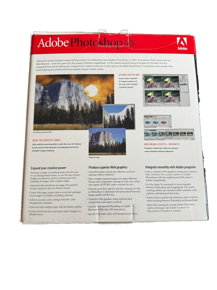 1999 Adobe Photoshop 5.5 For Mac, Macintosh Package Complete