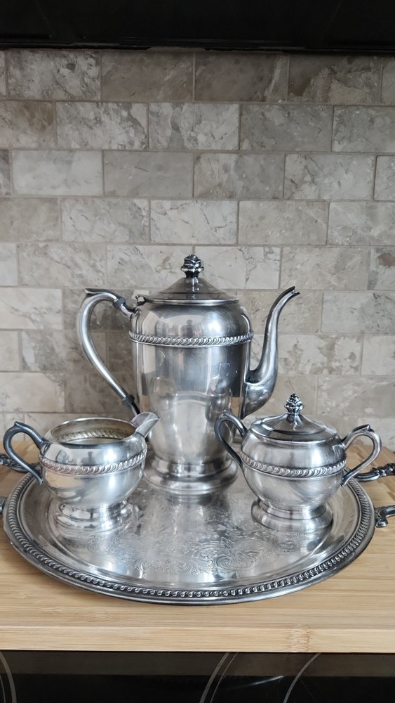 F.B. Rogers Silver Co 1883 Tea Set & Tray
