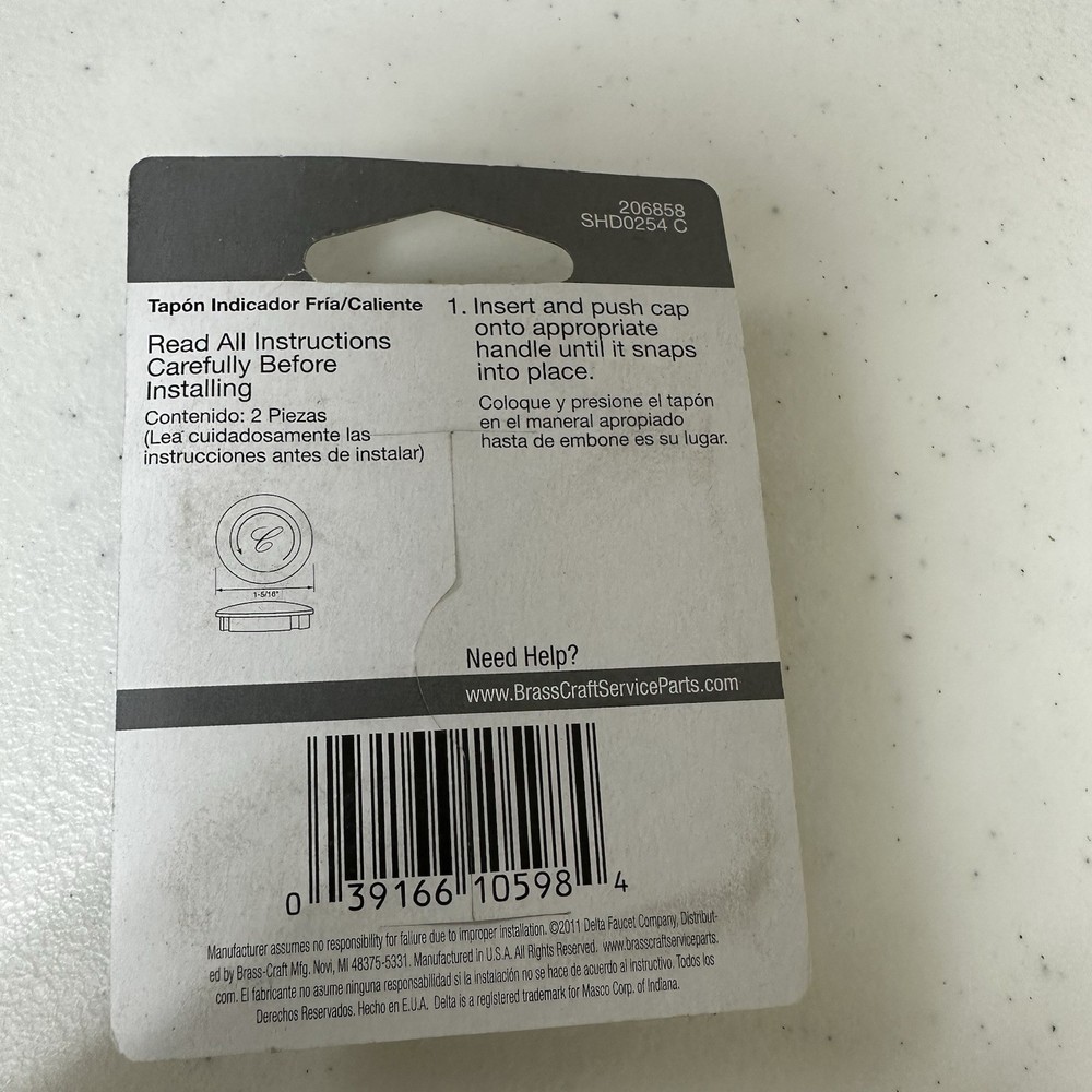 Delta Two Handle Faucet Handle Button Set New
