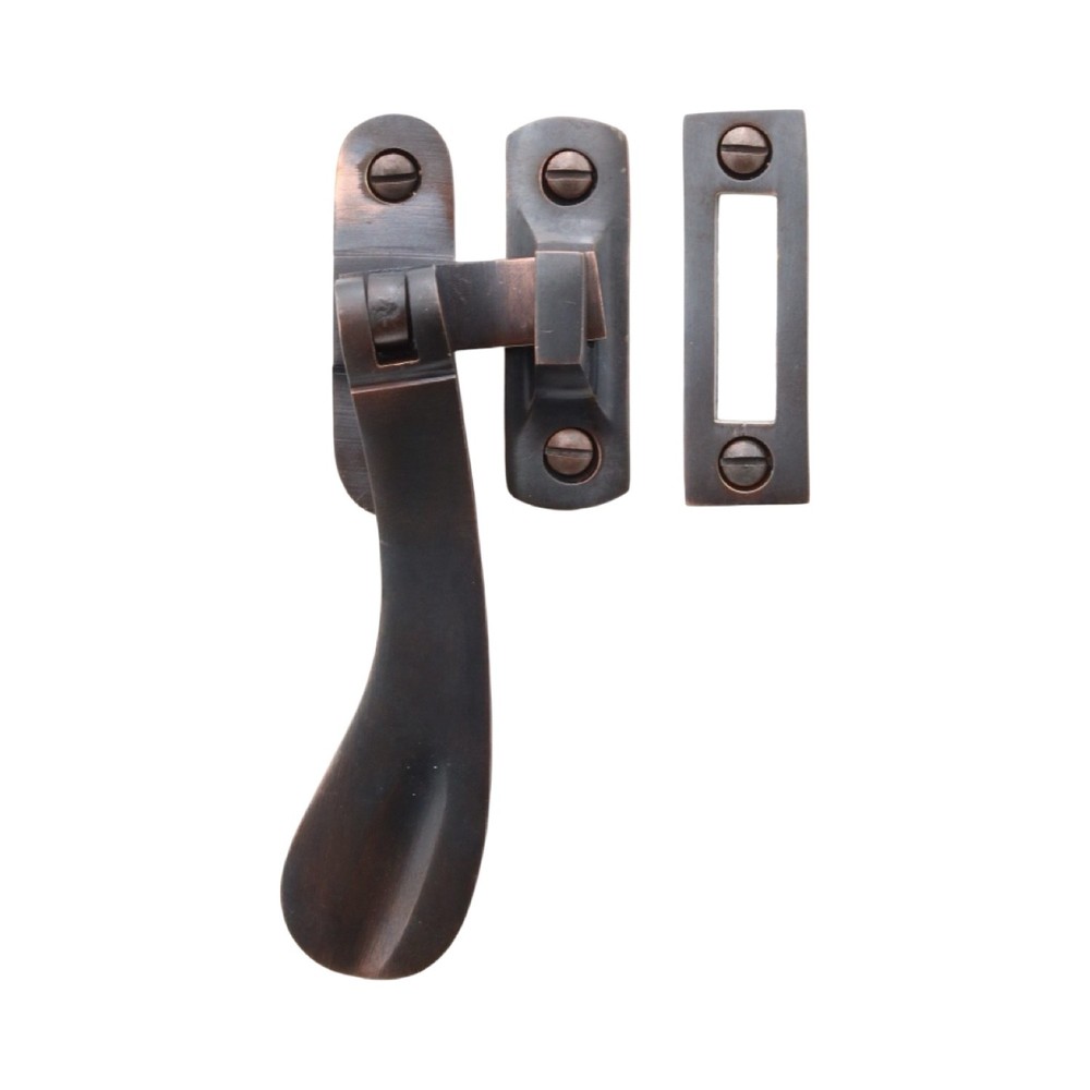 Flat Handle Window Casement Latch Set in Bronze