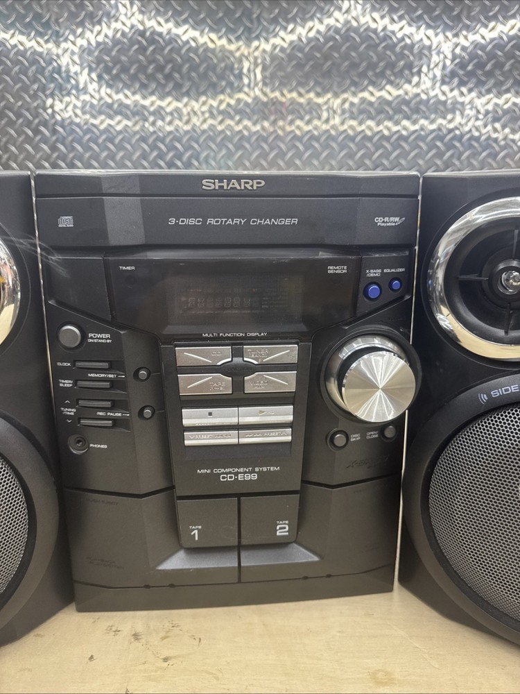 Sharp 3 Disc CD-R/RW Dual Casette X-Bass Mini Component System CD-E99