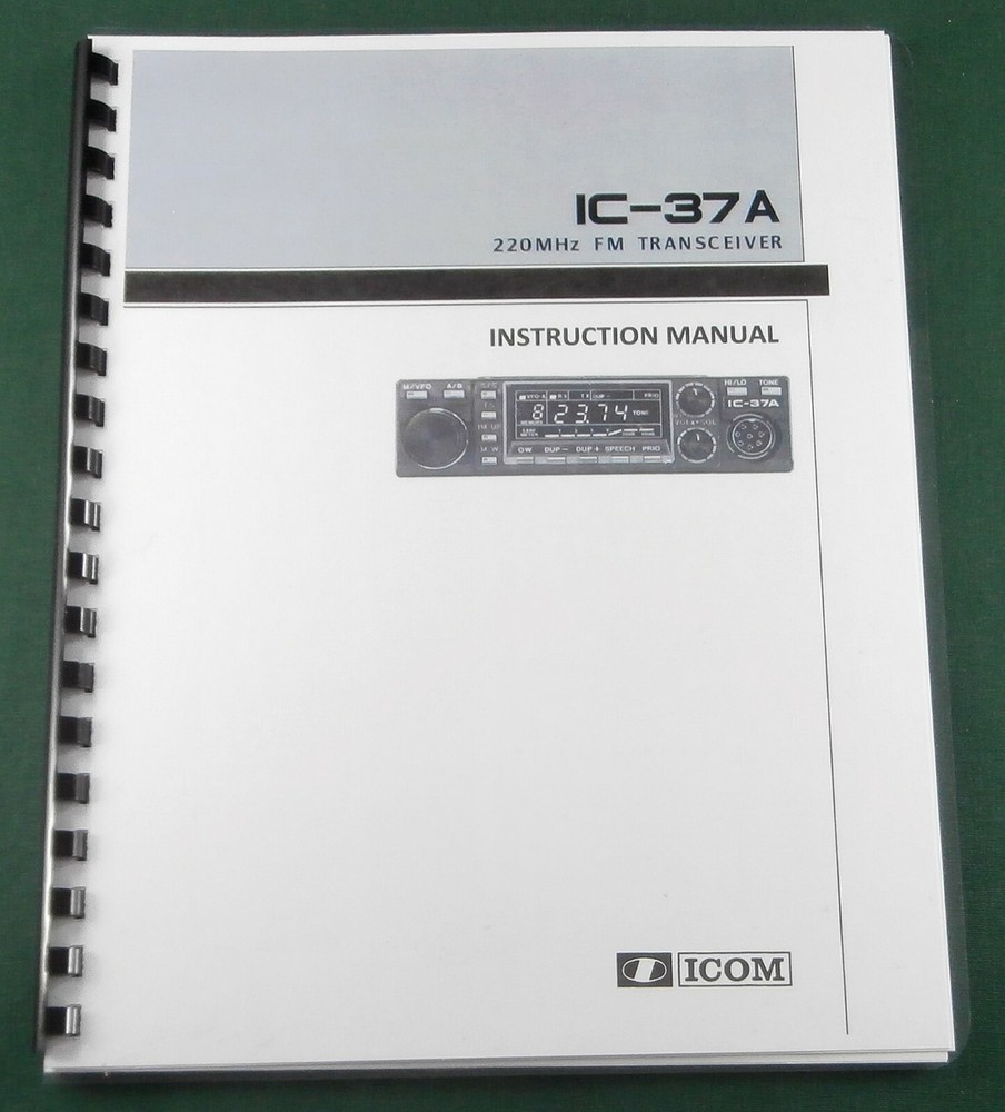 Icom IC-37A Instruction Manual: Comb Bound with Protective Covers!