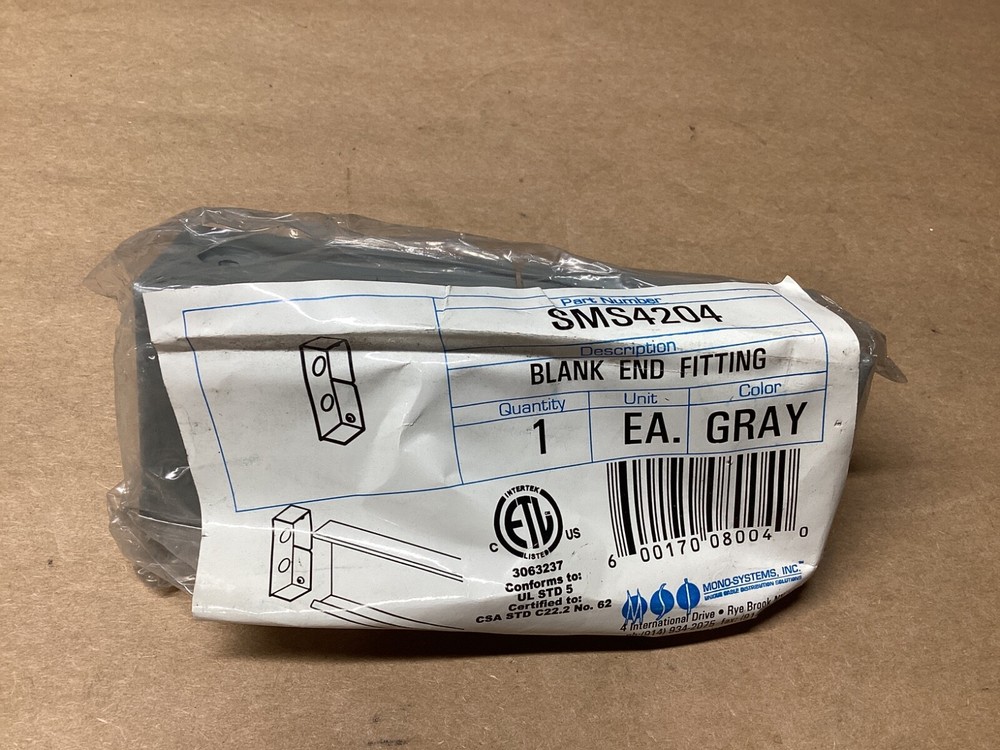 MONO-SYSTEMS SMS4204-I BLANK END FITTING GRAY  #103G139*CO