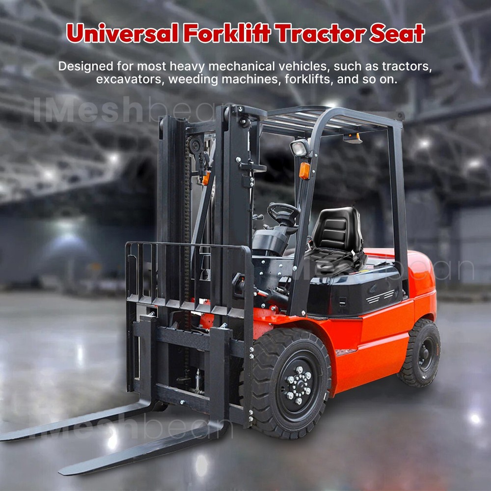 Excavator Tractor Forklift Seat Universal Adjustable Backrest Armrest Safty Belt