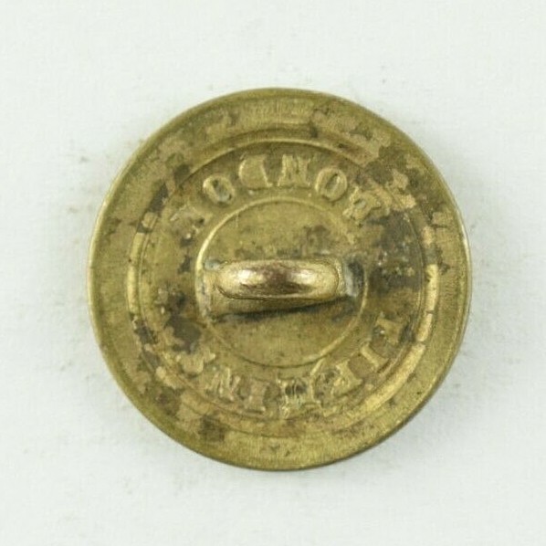 1840s-70s Stag Deer Crest Virtute Etopera Uniform Button Original E5AT