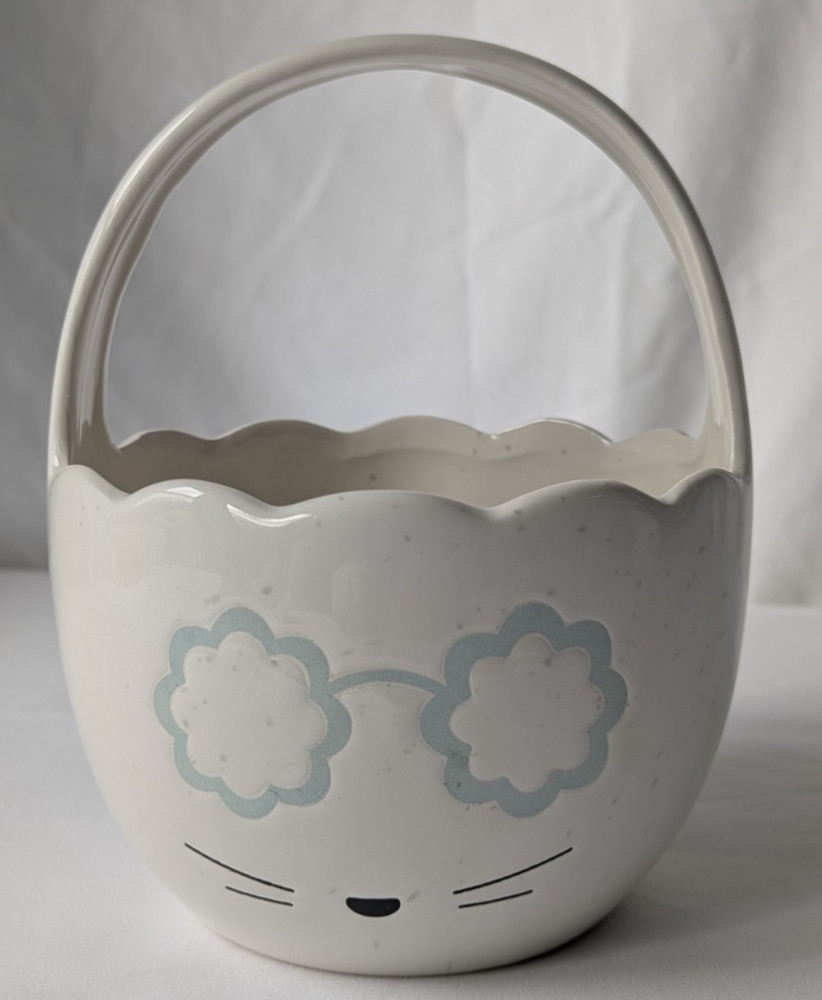 Holiday Home Ceramic Easter bunny treat basket