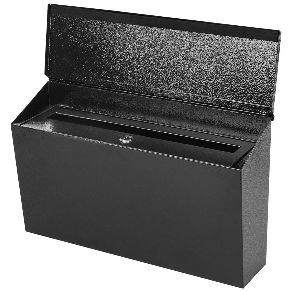Large Capacity Locking Wall Mount Mailbox - Black