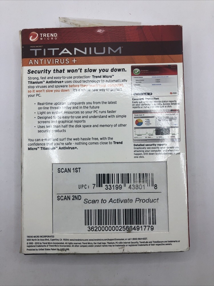 Trend Micro Titanium Antivirus Software + Antispyware Web Threat Protection NEW