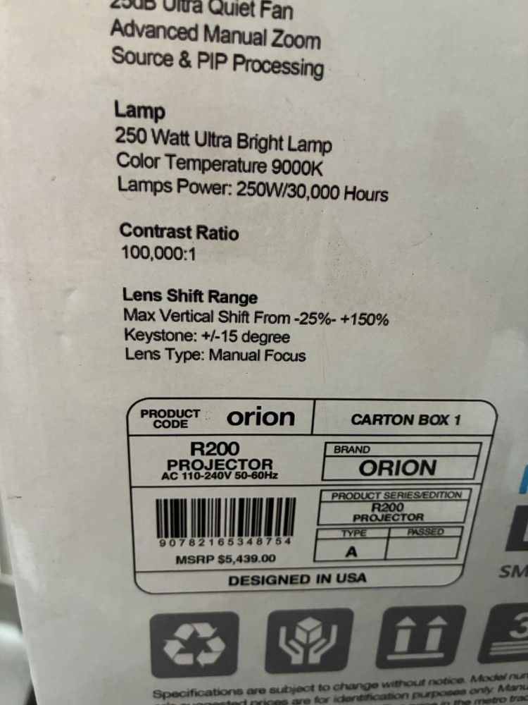 Orion R200 Smart Projector