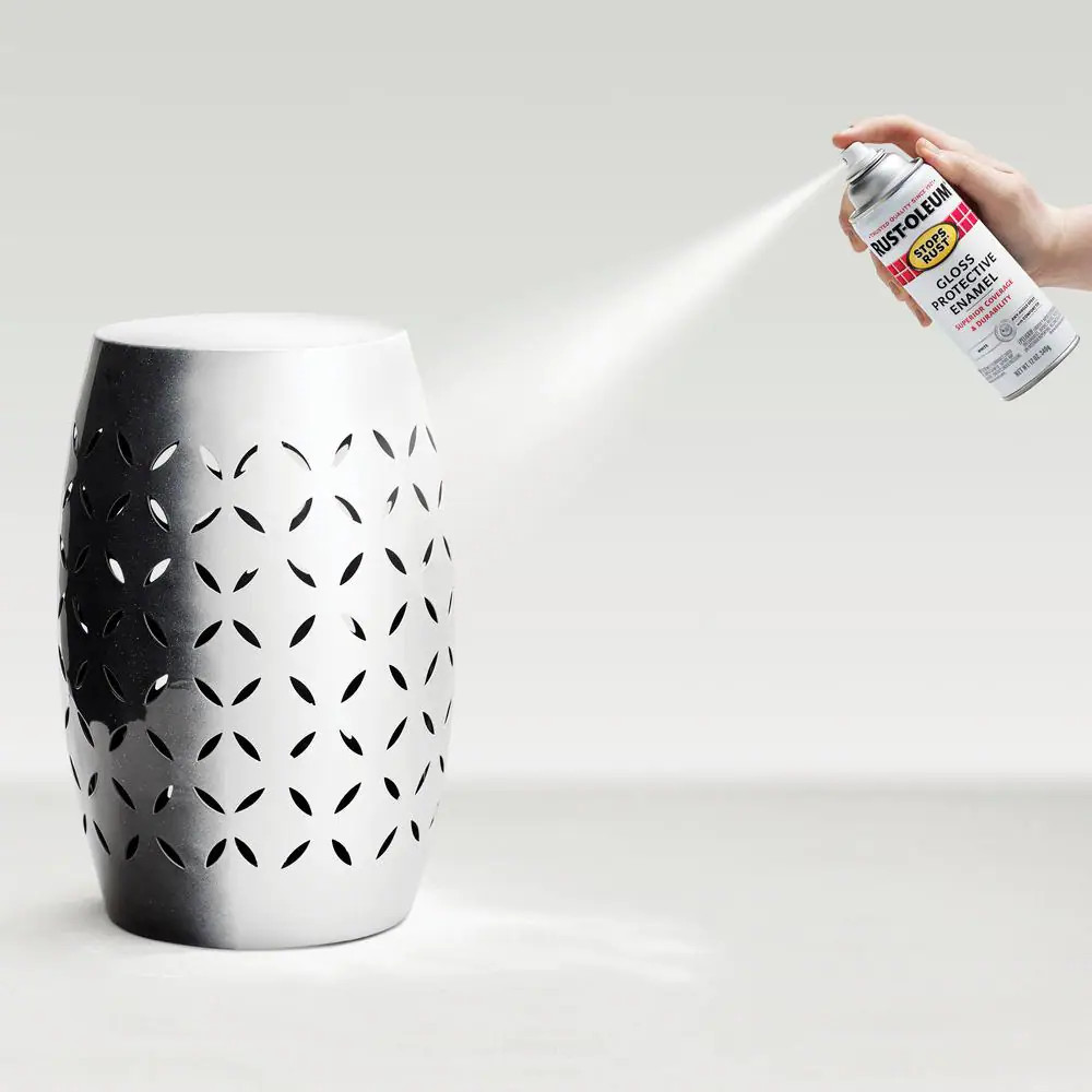 12 Oz. Protective Enamel Gloss White Spray Paint