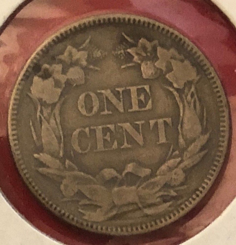 1857 Flying Eagle cent with overall X Fine details - scratched