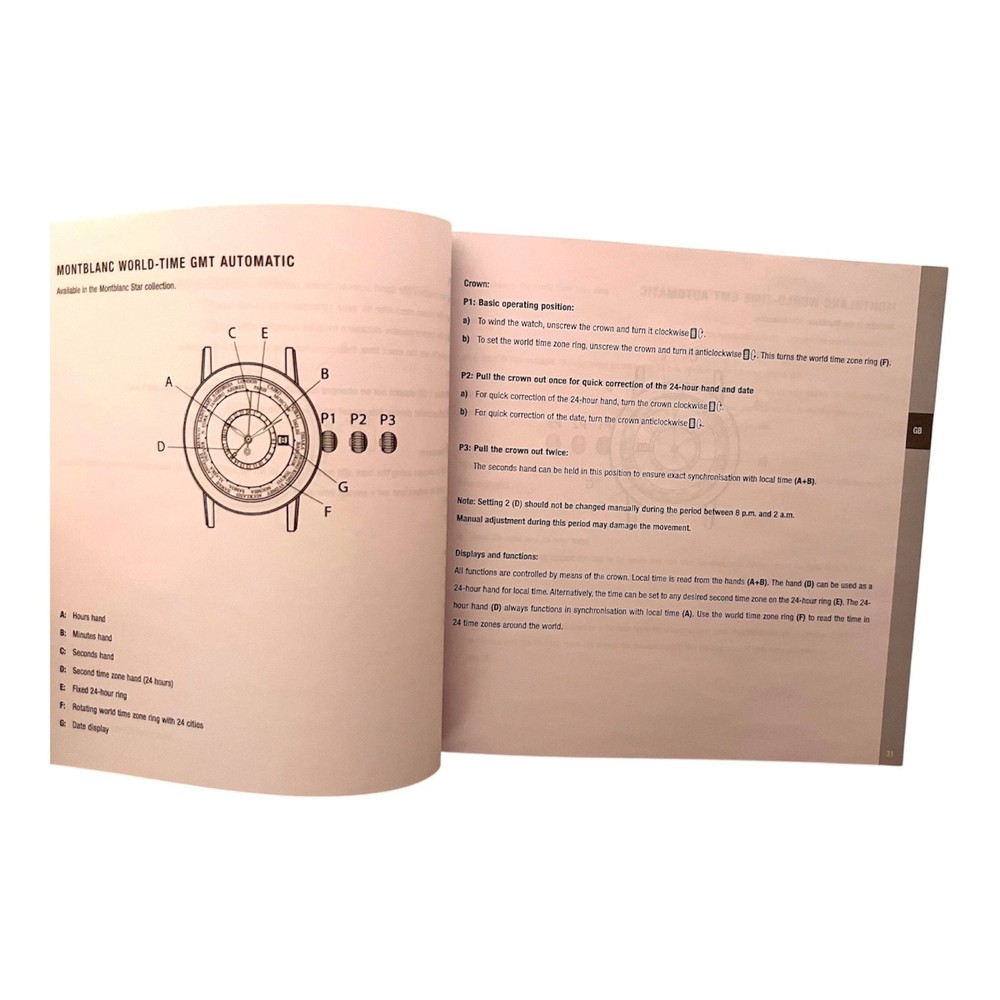 Mont Blanc Watches Booklet Manual