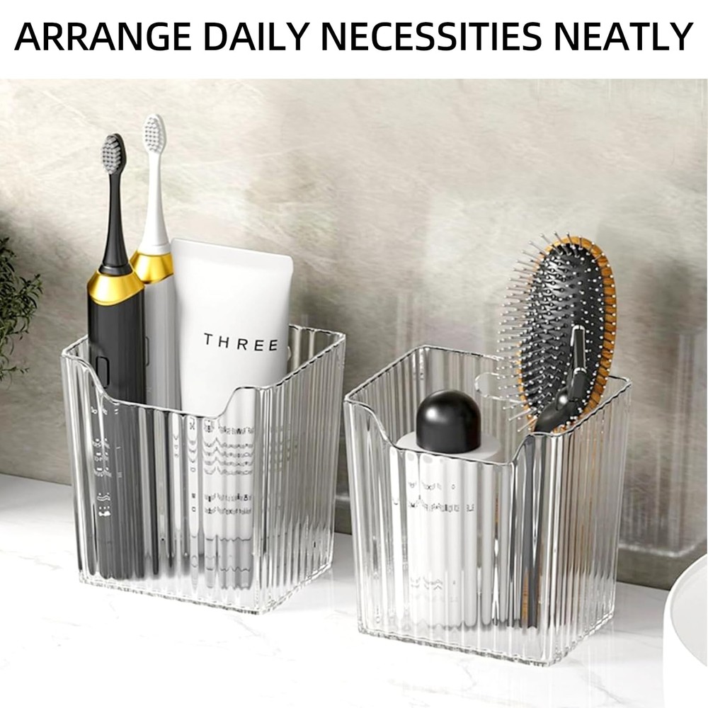 4 Pack Clear Adhesive Wall Mount Organizers, Stackable Standard,