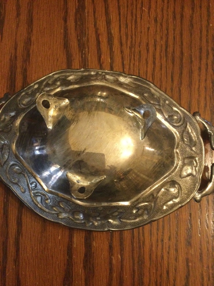 Vintage Silver Plated Serving Dish Ornate Floral And Scrollwork