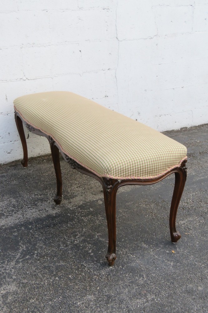 French Long Upholstered Bed End Bench Stool 6296