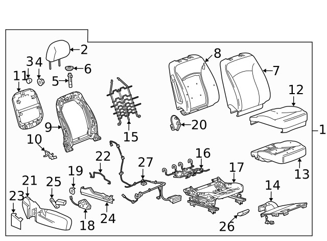 Genuine GM Dark Titanium Front Head Restraint 20962255