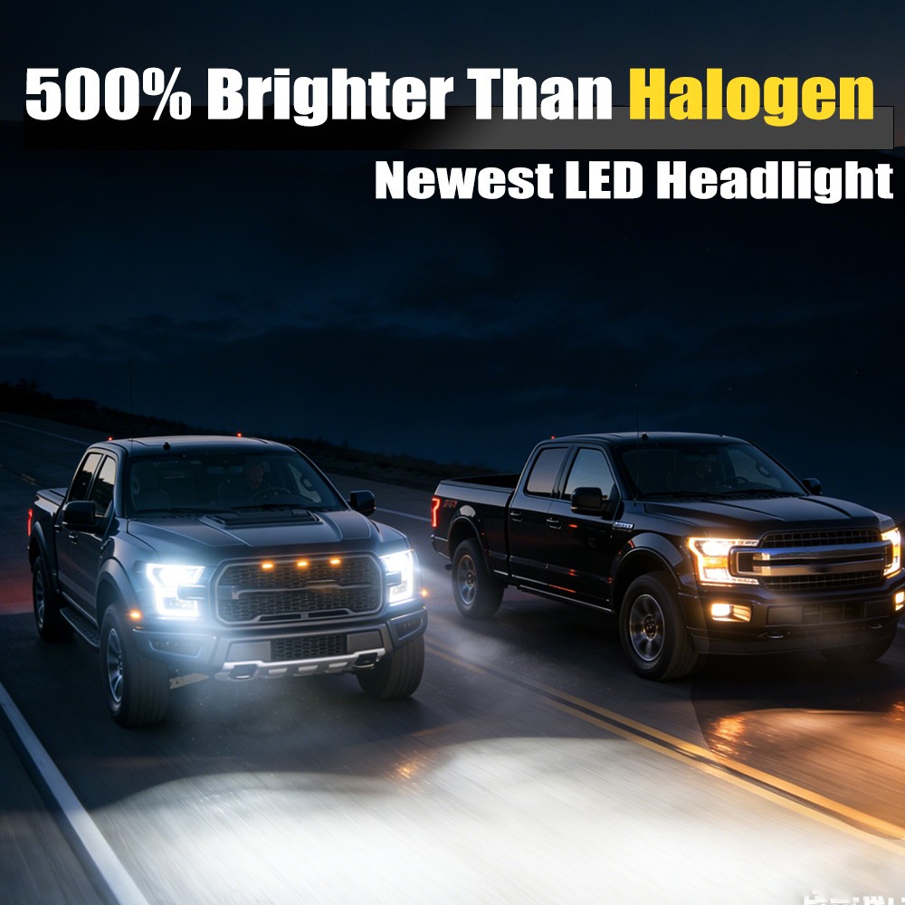 10000K LED Headlight Bulbs Super Bright White 9005 9006 High Low Beam Conversion