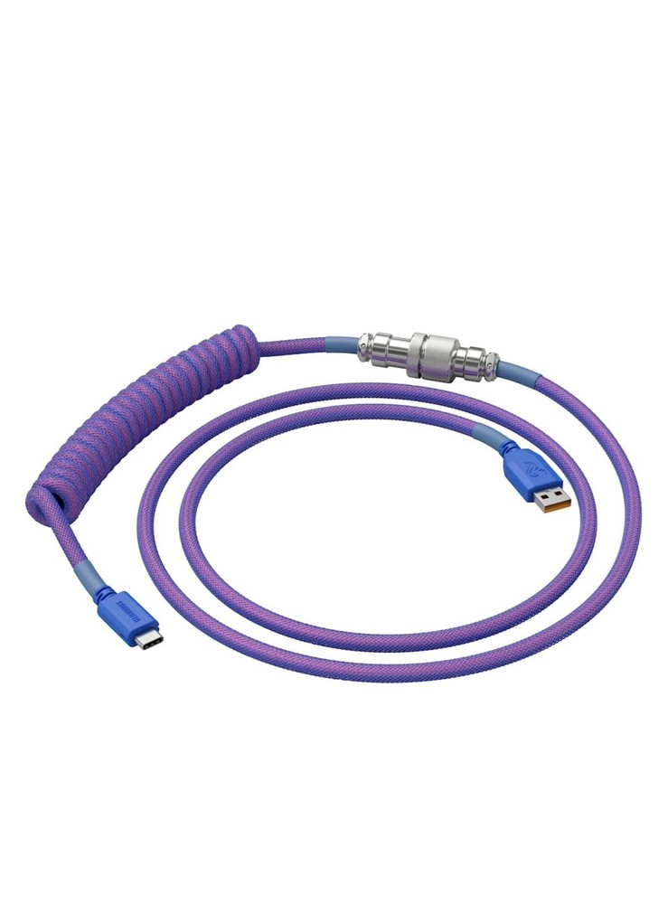 Mechanical Glorious-Coiled USB-C Artisan Braided Keyboard Cable . Nebula