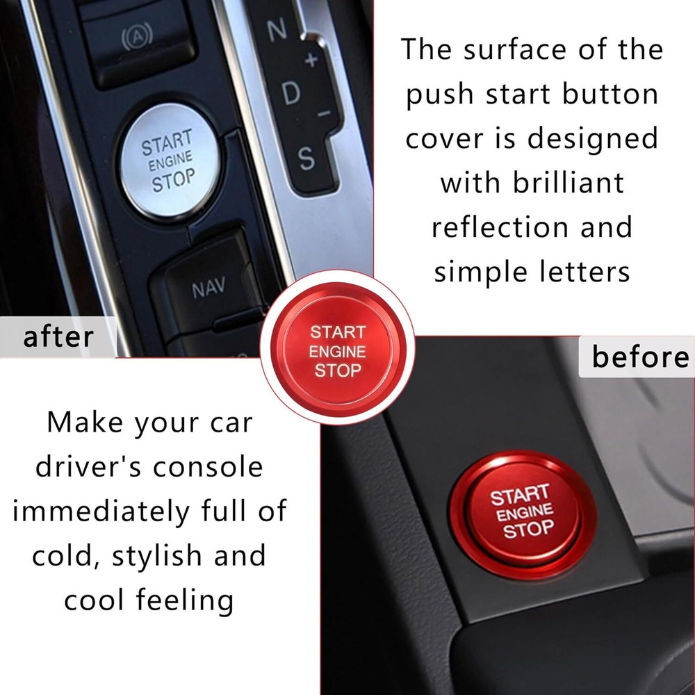Audi Push Start Button Cover - Aluminum Engine Start Button