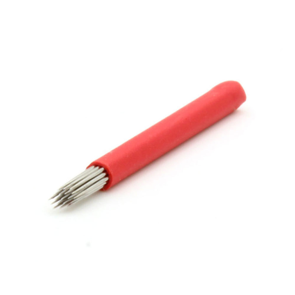 Microblading Bevel 19 Round Needles Semi Permanent Makeup Eyebrow Tattoo Blades
