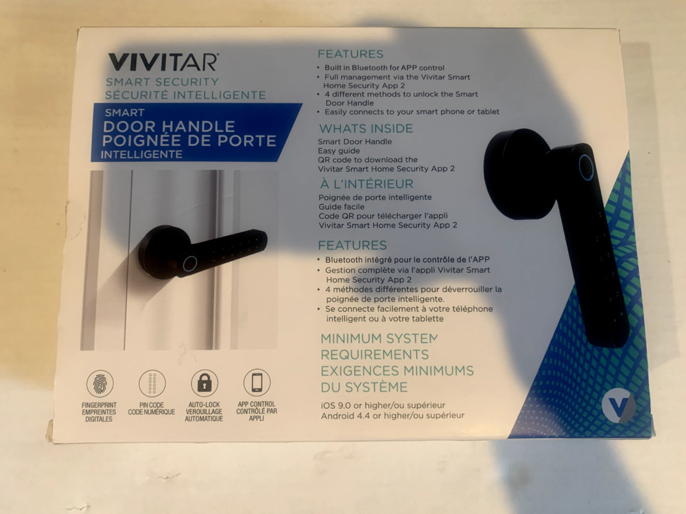 VIVITAR SMART SECURITY DOOR HANDLE- SEE PHOTOS