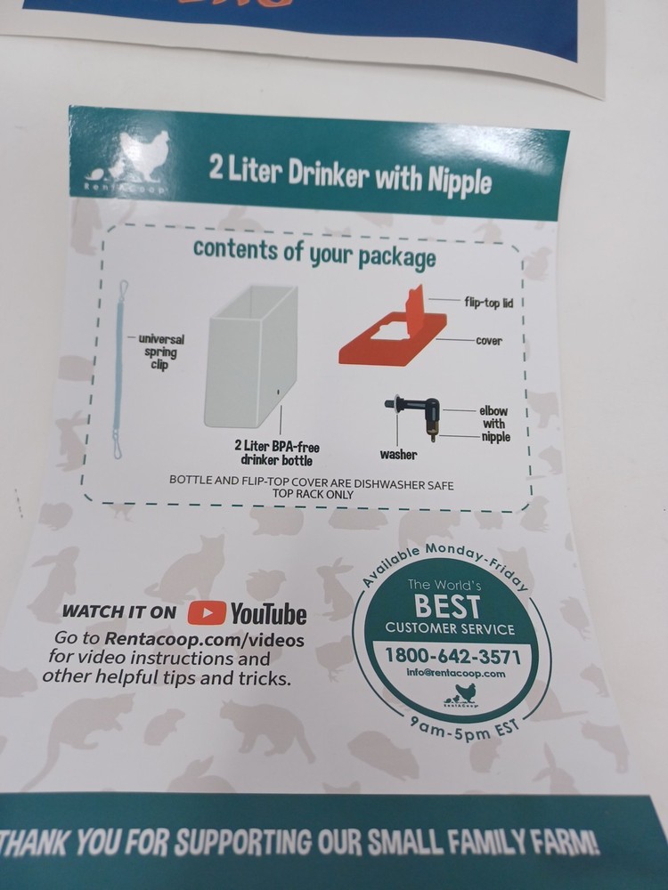 64Oz(2L) Automatic Drinker - Bpa-Free Waterer