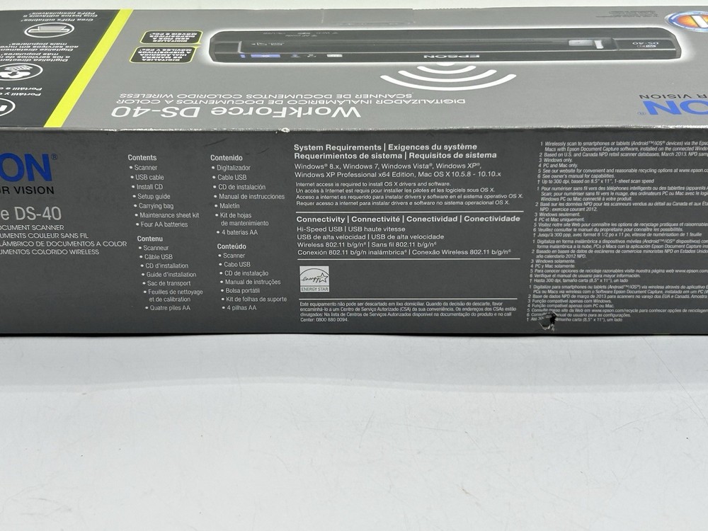 Epson WorkForce DS-40 Portable, Compact Scanner New
