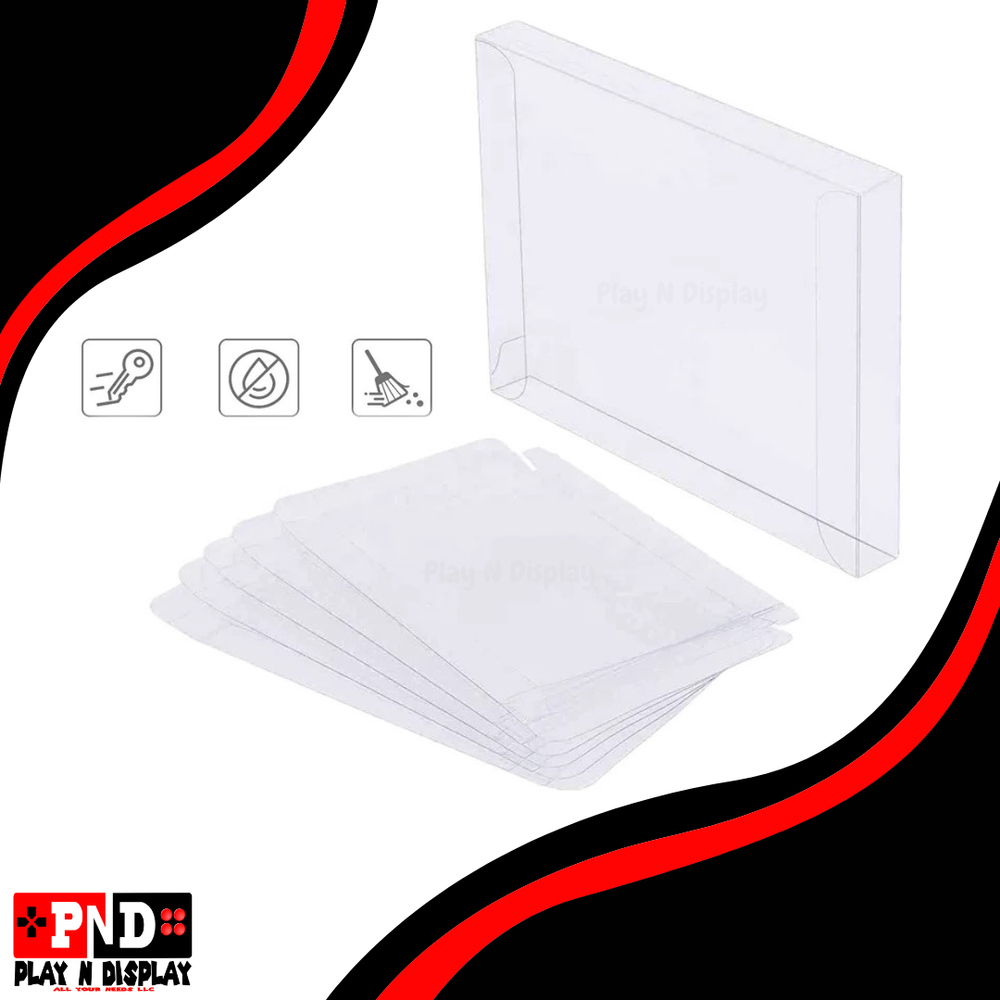 5 Sega Genesis Box Protectors Clear Plastic Display Case Storage Sleeve Thick