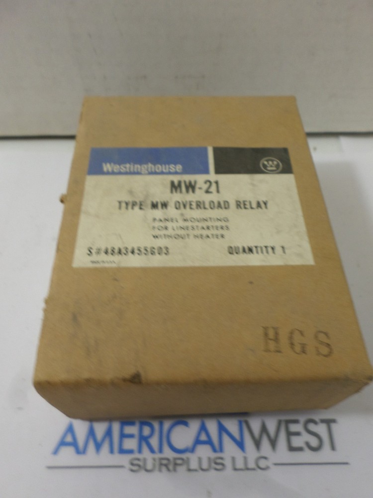 New Surplus Westinghouse  MW-21 Overload Relay