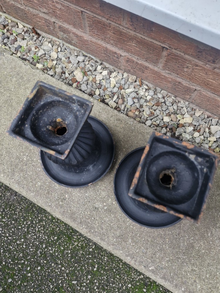 Pair Cast Iron Minature Classical Urns