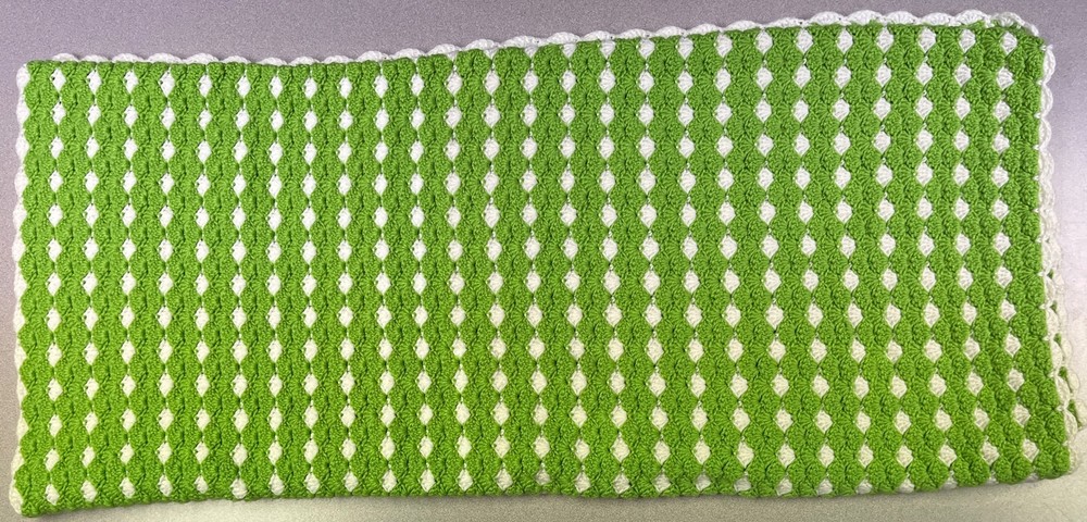 Crochet Afghan Throw Blanket Sofa Couch Handmade 49” x 84” READ