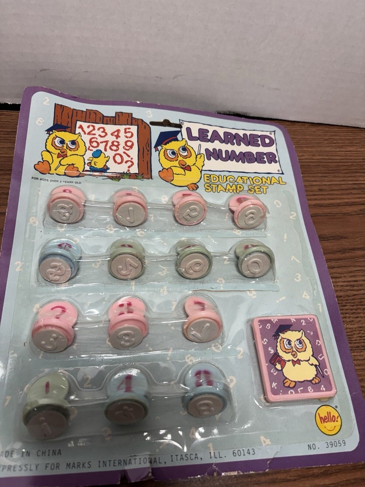 Vintage Learned Number Educational Stamp Set Numbers 0-9