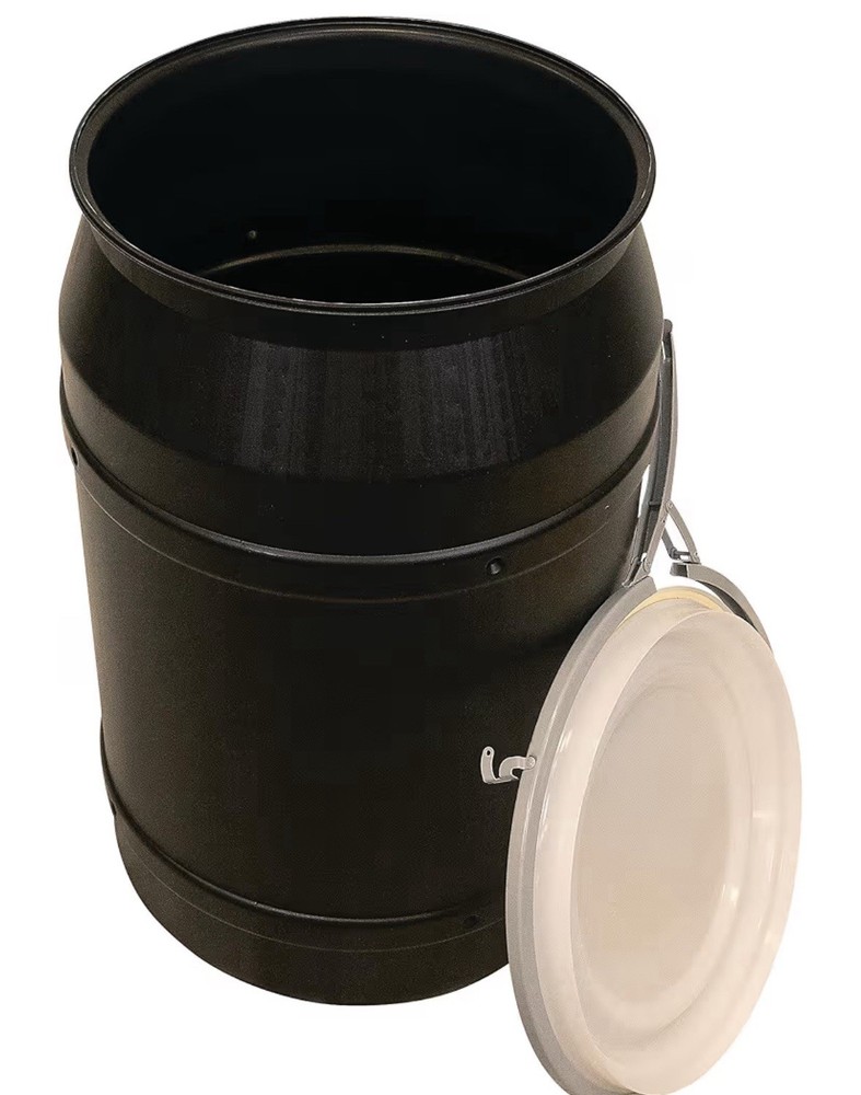 Eagle 55 Gallon Plastic Drum with Lid.