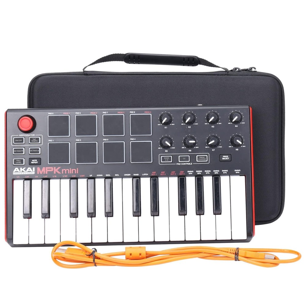 co2CREA Hard Case Replacement for Akai Professional Black + Inner Grey