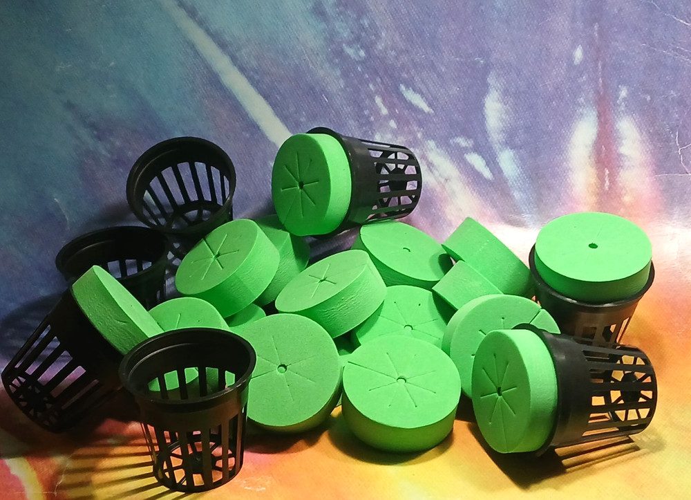 20 CLONE COLLAR INSERT plus 20 2" NET POT CUPS HYDROPONIC CLONE SYSTEM GROW KIT
