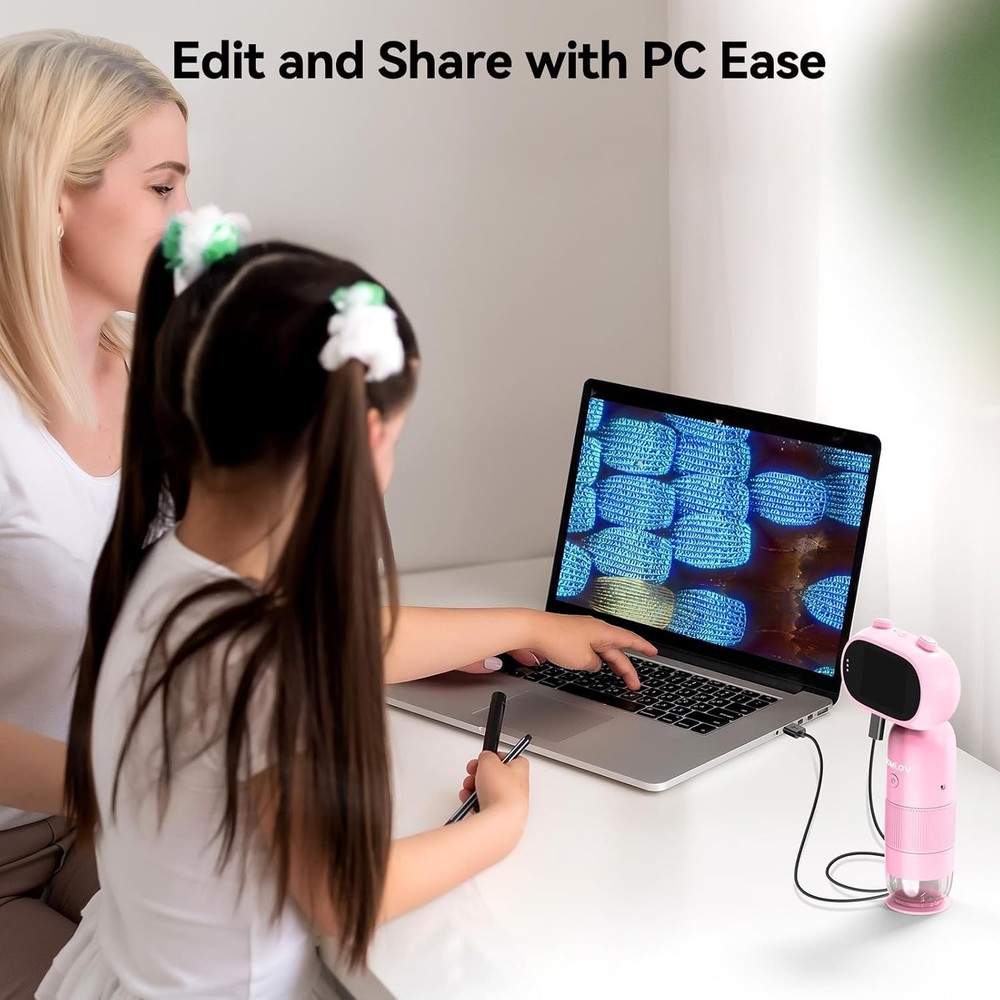 Discover Science with P30 Kids Microscope - 2" LCD & Rechargeable Battery