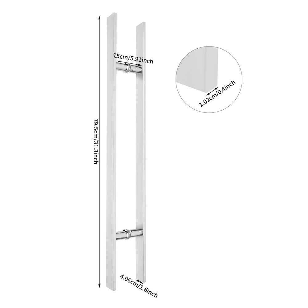 Double Sided Stainless Steel Door Handle,Commercial H Shape Door Pull Handle