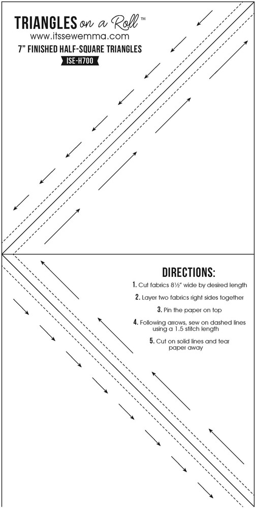 Half-Square Triangles On A Roll 50' 7" Finished Size